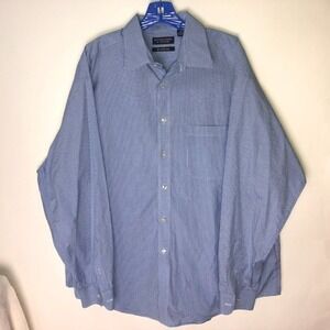 Roundtree &‎ Yorke Blue Plaid Button-down Shirt Men's XL